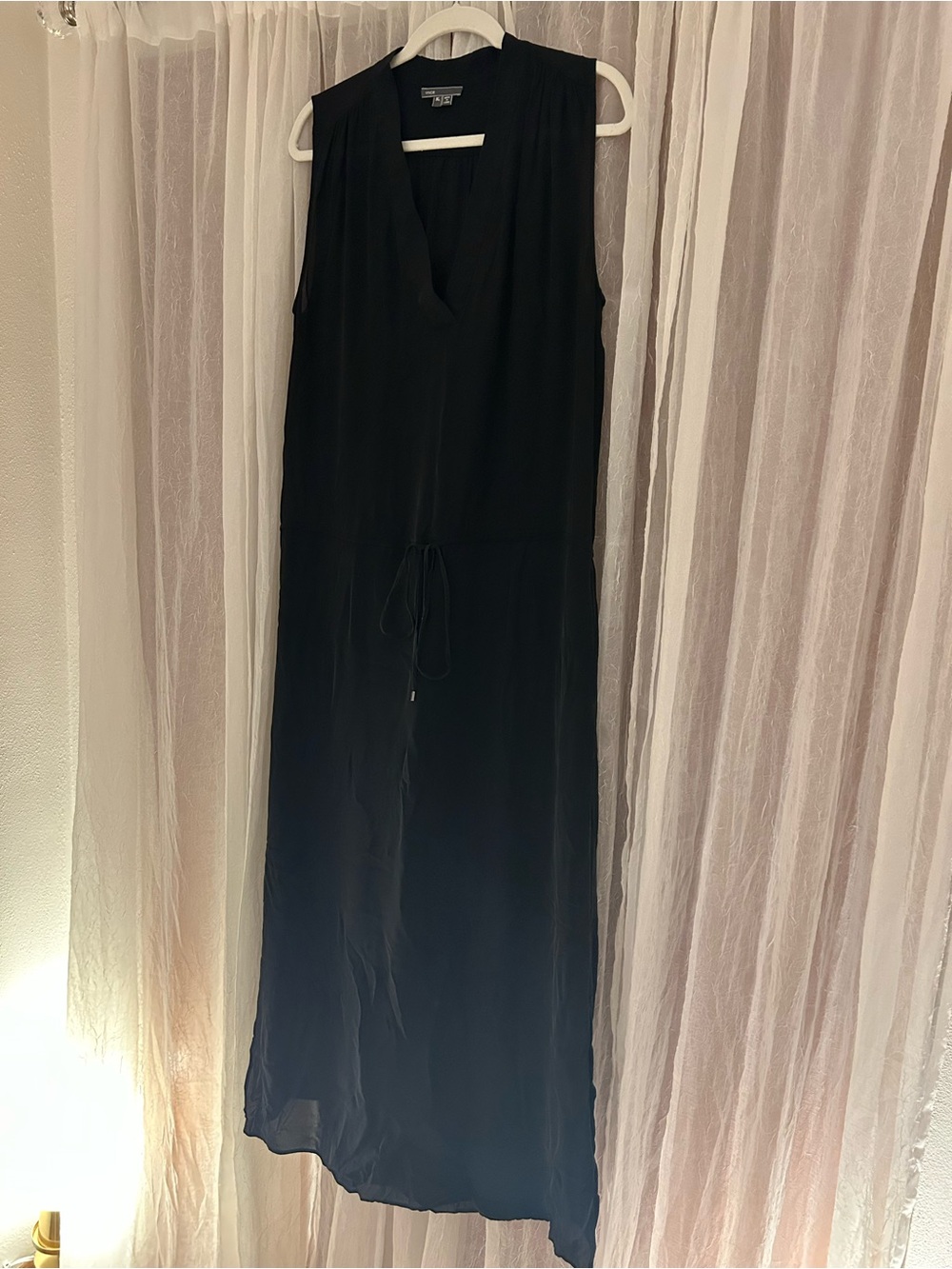 Vince Silk Maxi Dress Drawstring Waist XL